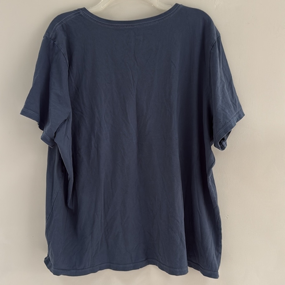 LIFE IS GOOD Women's Marine Blue Daisy Short Sleeve V-Neck- Size XXXL - Picture 6 of 10